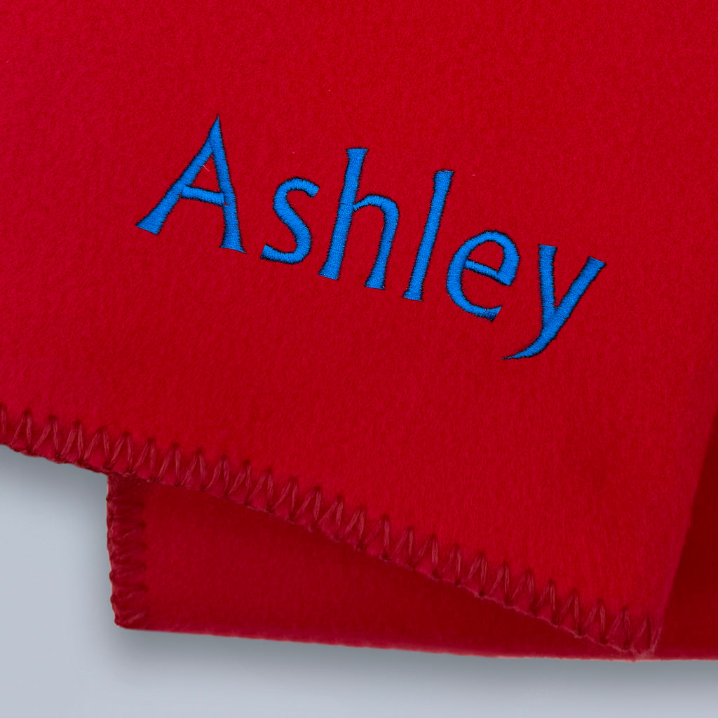 Custom Fleece Blanket - Soft & Cozy Personalized Red Blanket for Gifts, Home Decor, and Winter Warmth