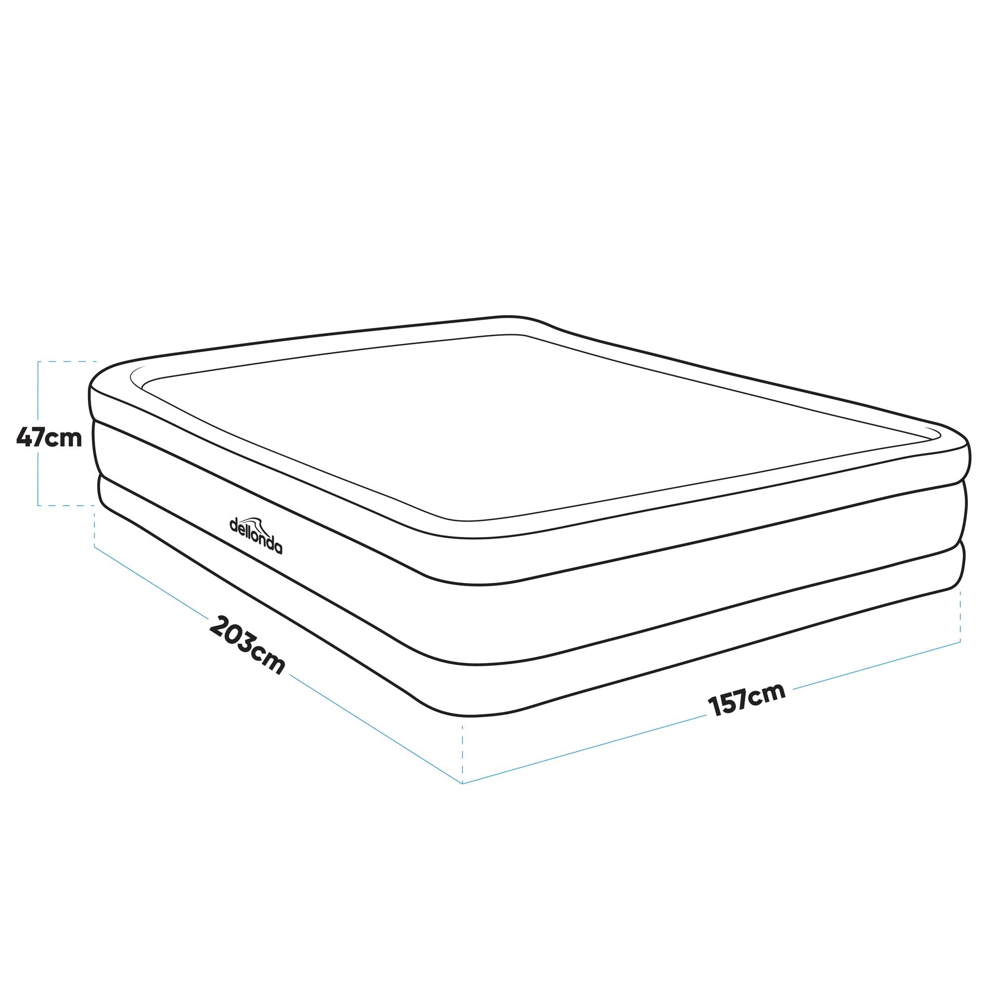 Queen Size Inflatable Air Mattress with Built-in Electric Pump - Portable & Comfortable for Camping, Guests, Travel - Includes Carry Bag & Quick Inflation DL145