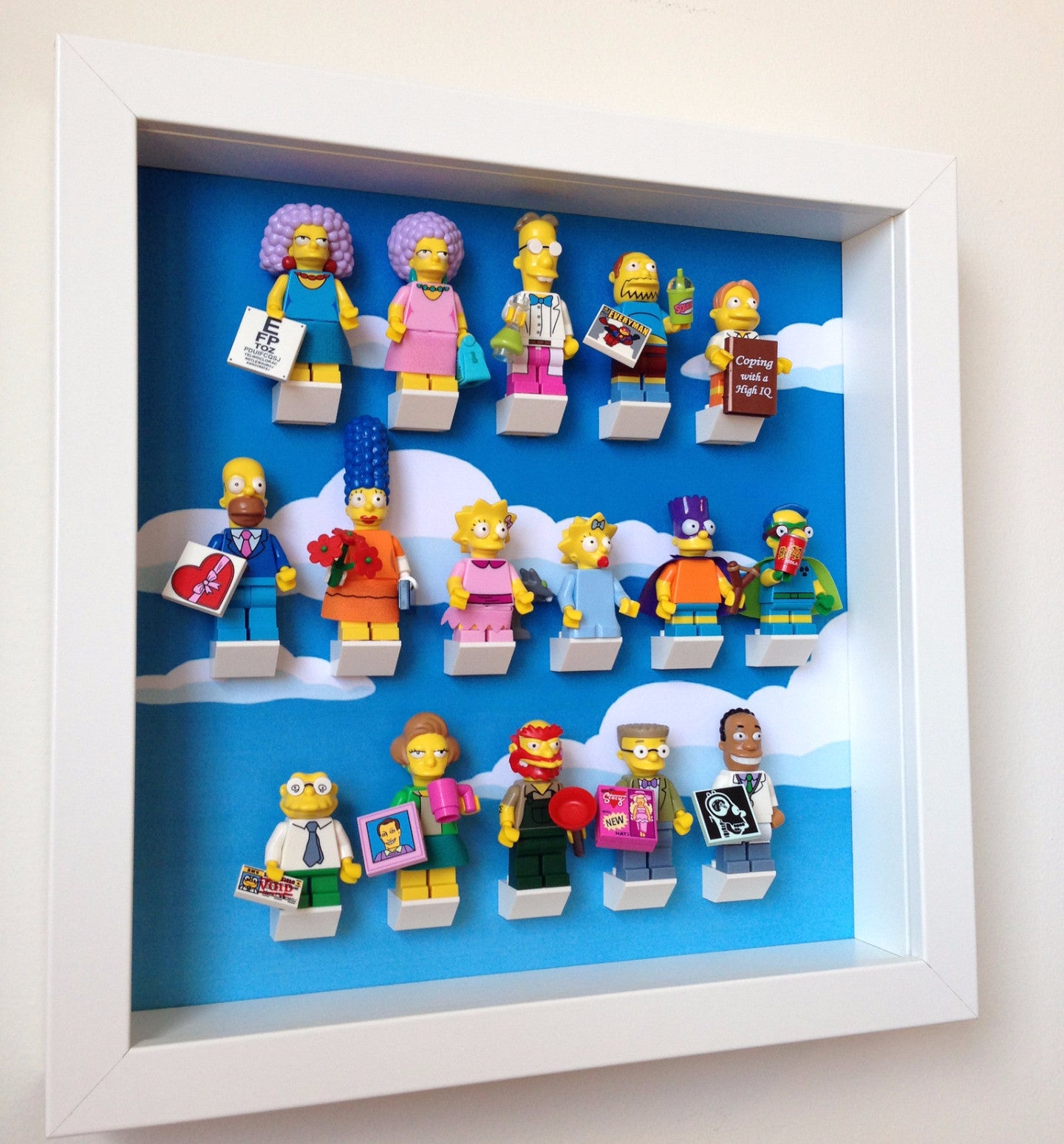 Lego® Simpsons Series 2 Minifigures Display Frame - Collectible Showcase for Lego Minifigures - Perfect for Home Decor, Office Display & Gift for Lego Fans