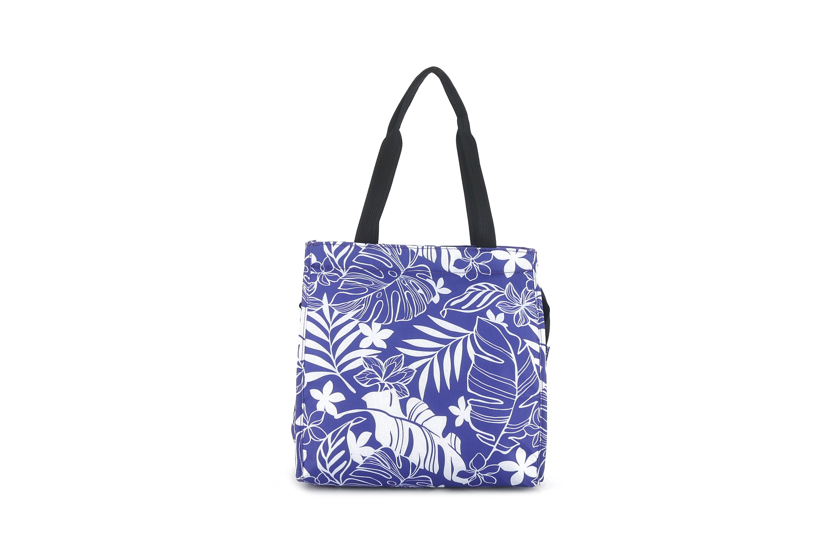 Insulated Lunch Bag Small - Monstera Plumeria Purple Design, Leakproof & Durable for Work, School, Picnics & Outdoor Activities