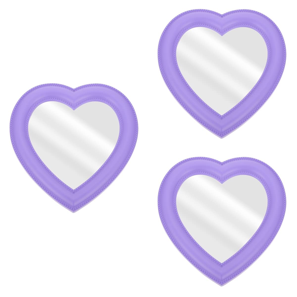 EXCLUZO 3-Pack Heart-Shaped Wall Mounted & Desktop Vanity Mirror - Portable Makeup Mirror for Women - Perfect for Bedroom, Bathroom & Travel Beauty Essentials