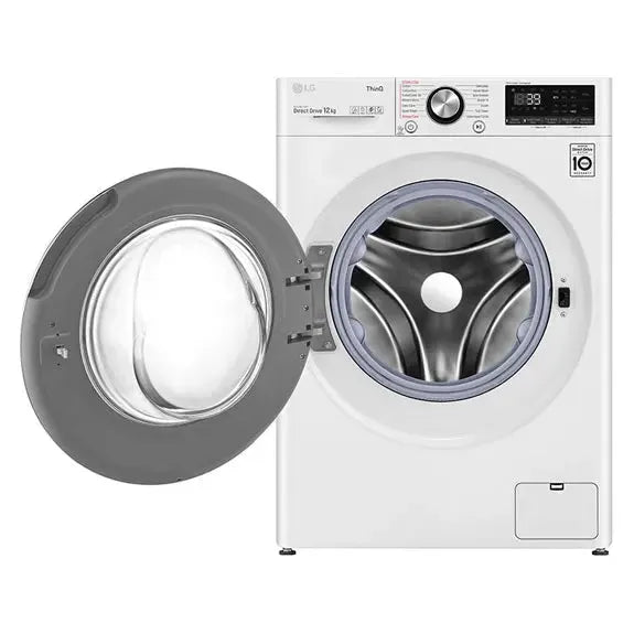 LG 12kg Front Load Washing Machine with Smart Inverter Technology - Energy Efficient White Washer WV9 1412W for Large Families & Laundry Rooms