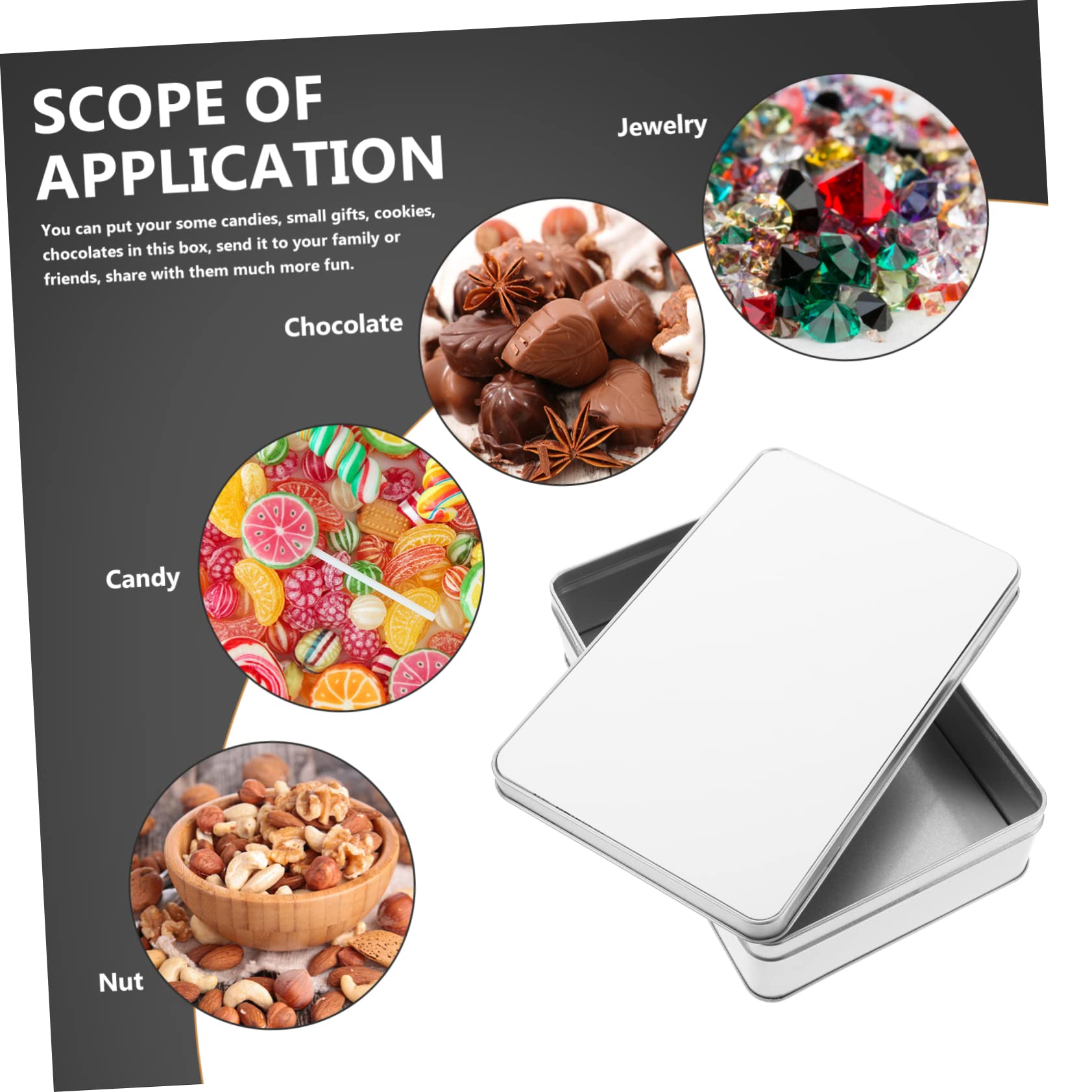 Personalized Sublimation Metal Storage Box - Airtight Cake & Cookie Container, Candy Tin Box for Baking, Party Favors, Gift Packaging & Home Organization (12-Pack)