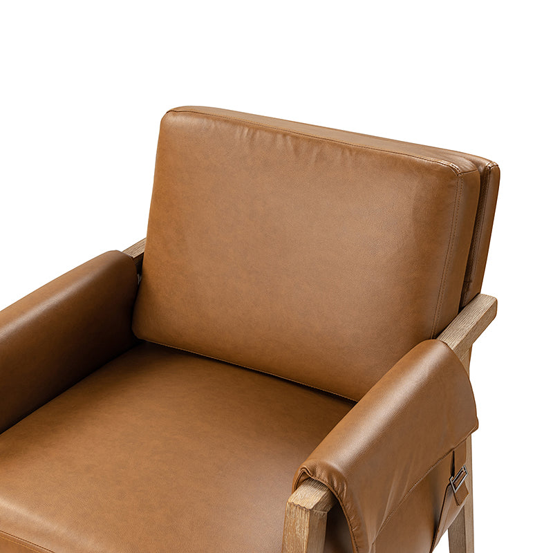 Kelly Vegan Leather Armchair - Modern PU Leather Accent Chair for Living Room, Bedroom & Office - Comfortable Mid-Century Style Lounge Chair with Sturdy Metal Legs - Perfect for Small Spaces, Apartments & Dorm Rooms