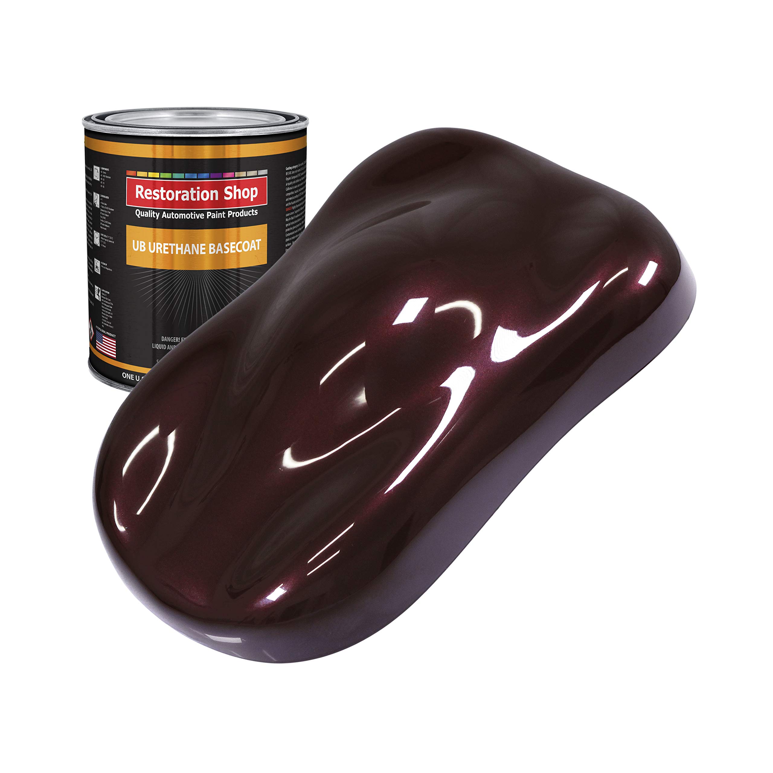 Restoration Shop - Molten Red Metallic Urethane Basecoat Auto Paint - 1 Quart Professional High Gloss Automotive Refinish Coating for Cars & Trucks - Perfect for Vehicle Restoration, Touch-Ups, and Custom Paint Jobs