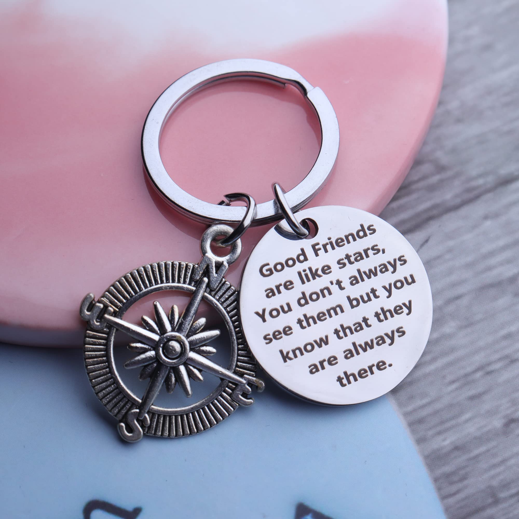 Best Inspirational Keychain for Friends - Engraved Mantra Jewelry Gift for Women & Men - Perfect Birthday Present for Her, Him, Couples & Best Friends - Office, Home, Car & Everyday Carry Accessory