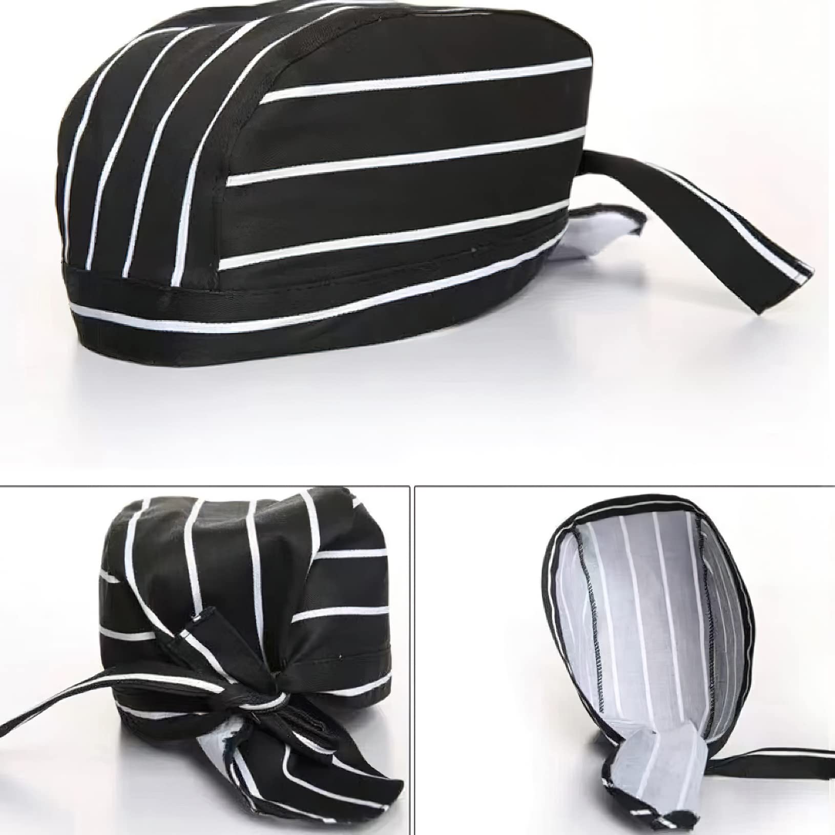 4 Pack Breathable Adjustable Chef Hats for Men & Women - Comfortable Kitchen Cooking Caps, One Size Fits All - Perfect for Restaurants, Baking, BBQ, and Professional Cooking