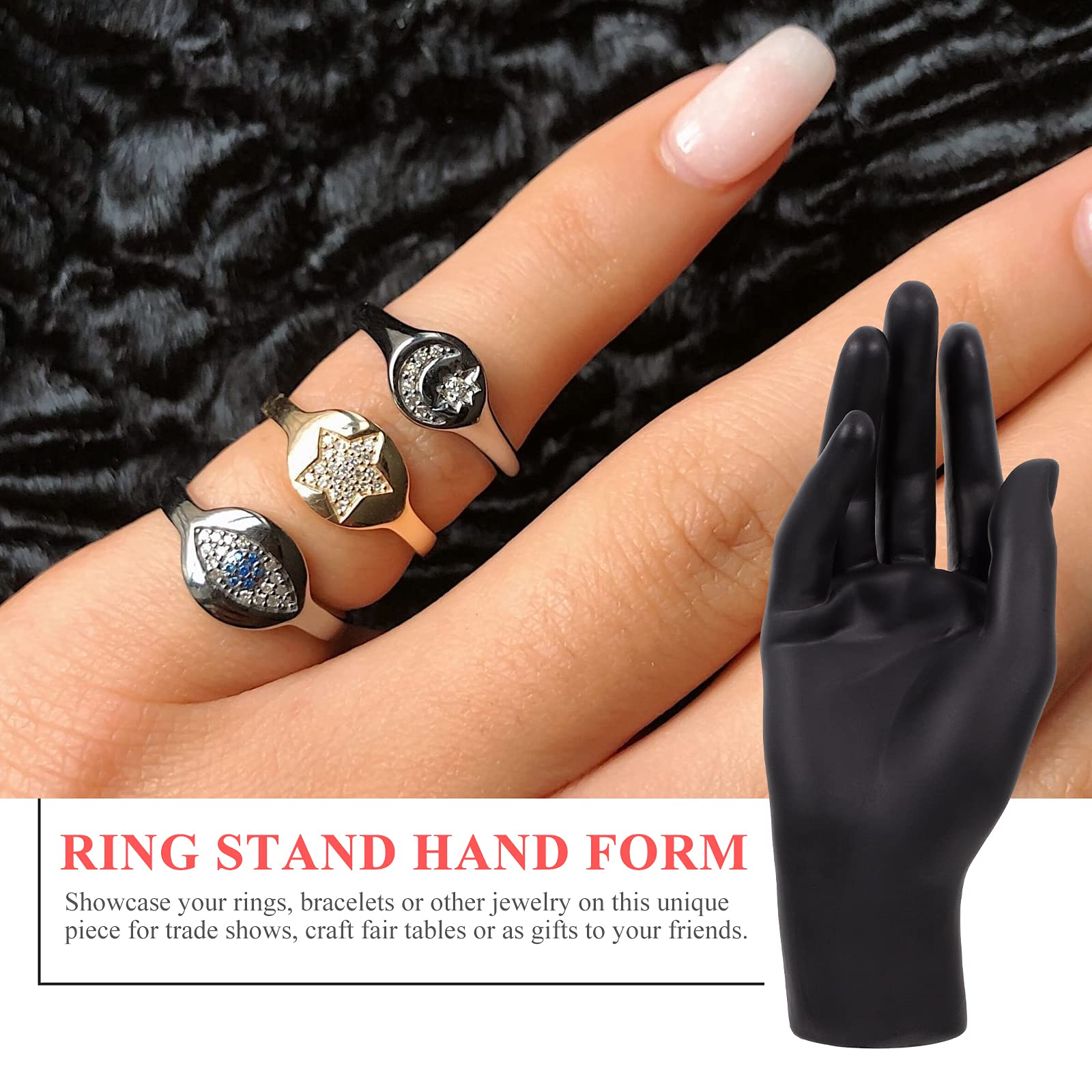 Cabilock 1pc Jewelry Display Hand Model - Elegant Ring & Earring Holder for Necklaces, Bracelets, Watches - Perfect for Boutique, Wedding, Retail Store & Home Decor Jewelry Organization
