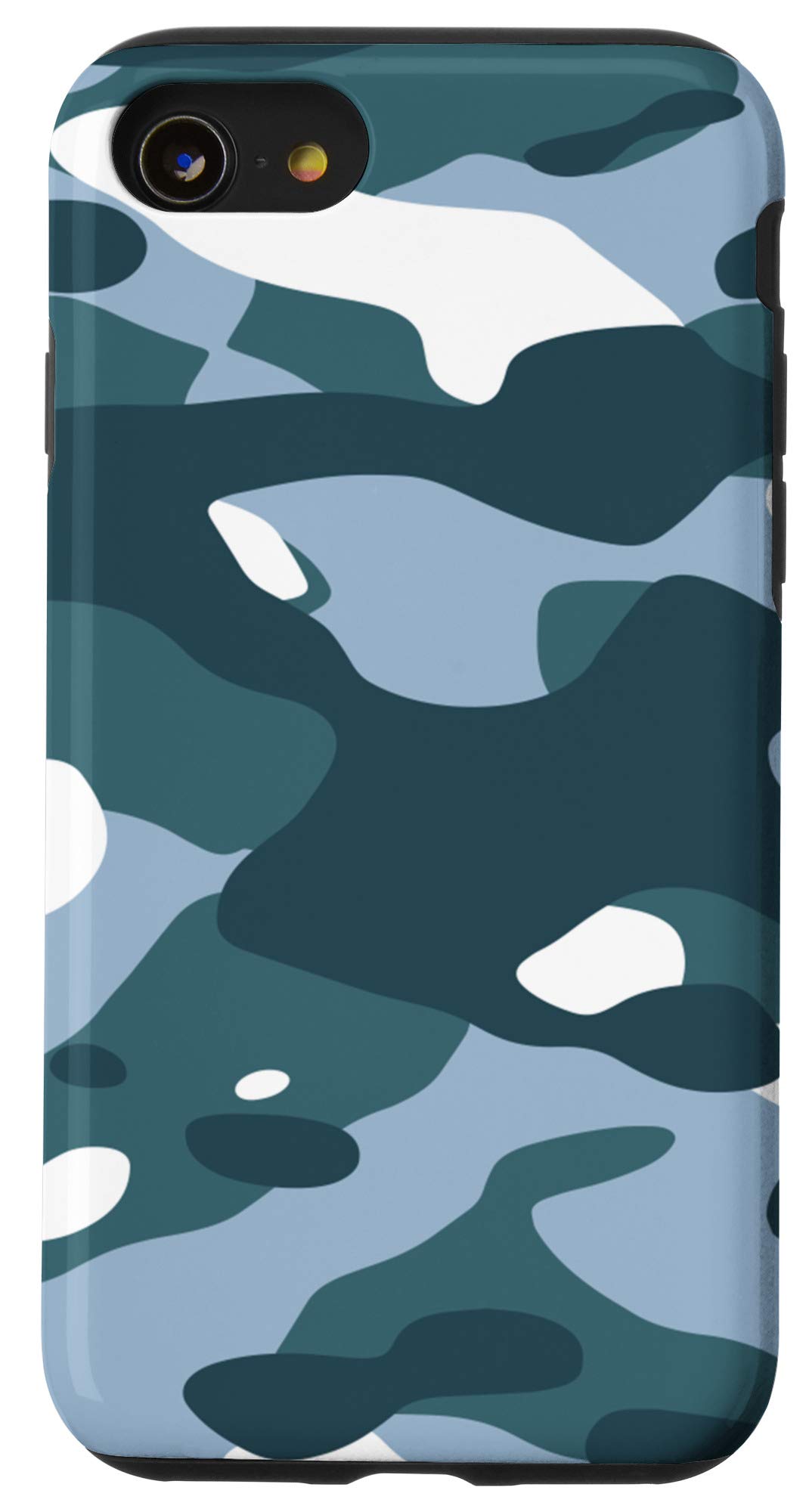 iPhone SE (2020) / 7 / 8 Blue Camo Protective Case - Durable Shockproof Cover with Slim Fit Design for Everyday Use, Work & Outdoor Activities