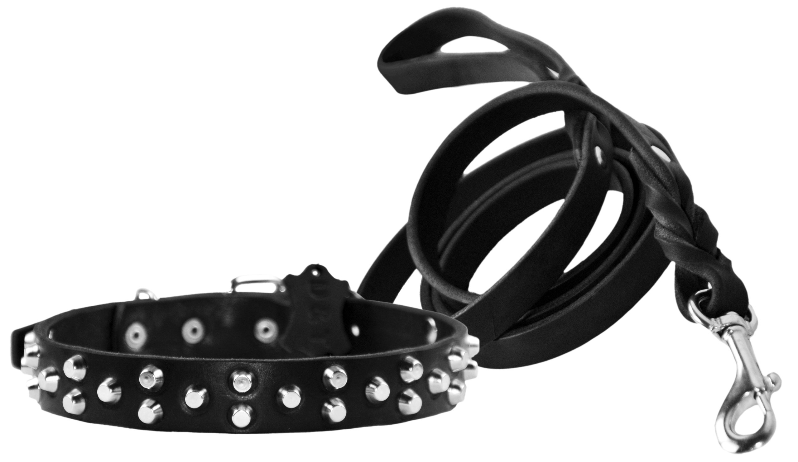 Dean & Tyler 32-Inch Egyptian Gem Dog Collar with 6-Feet Love to Walk Leash - Black - Perfect for Walking, Training & Fashionable Pet Accessories