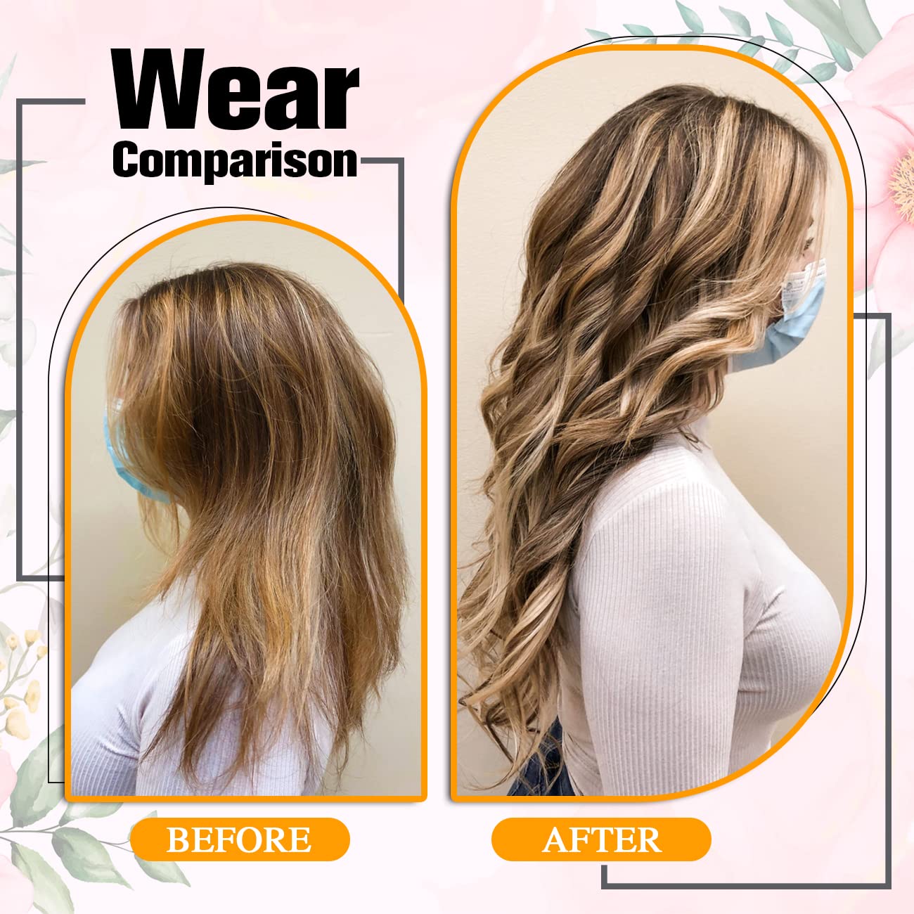 9A Brazilian Clip-in Human Hair Extensions 22 Inch 120g 7Pcs Straight Blonde Double Weft Real Hair - Perfect for Parties, Weddings & Daily Styling (#P4/613 Medium Brown with Blonde)