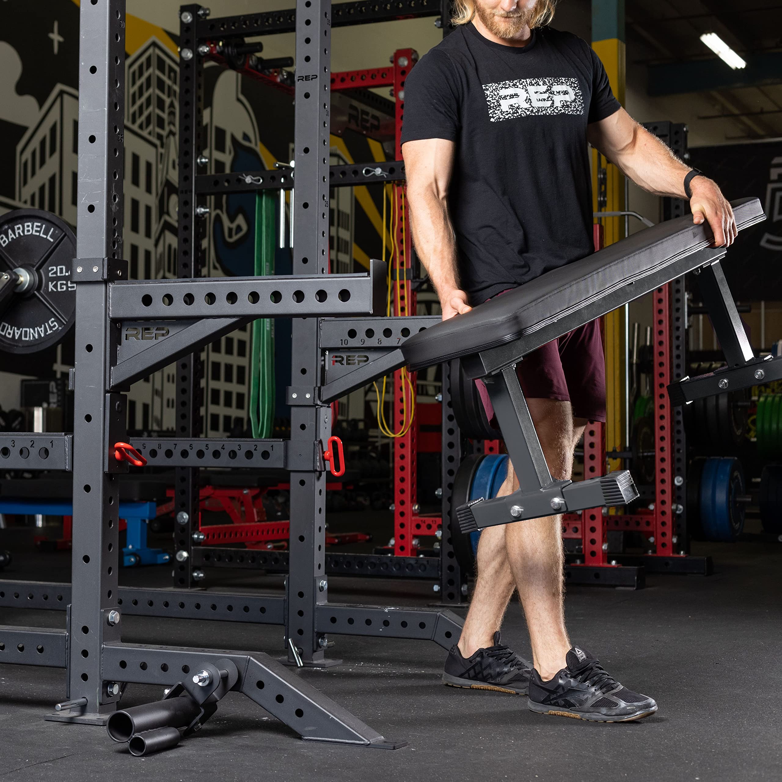 Rep Fitness Flat Bench FB-3000 - Adjustable Weight Bench for Home Gym Strength Training - Perfect for Dumbbell Press, Barbell Workouts & Full-Body Exercises
