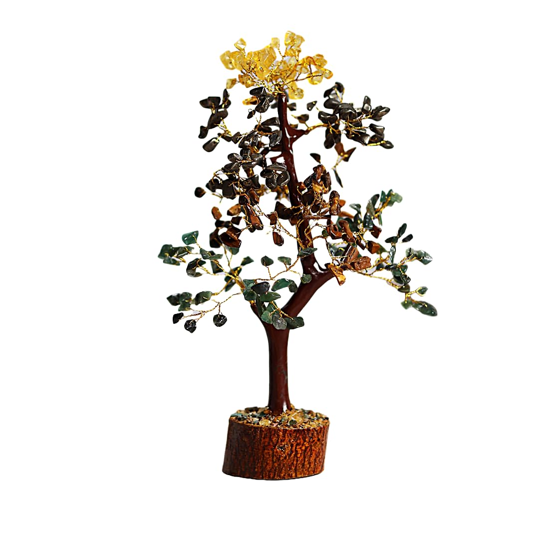 Money Abundance Bonsai Tree - Feng Shui Crystal Tree of Life for Wealth, Prosperity & Good Luck - Positive Energy Healing Crystals Decor - Spiritual Gift for Home, Office & Meditation Space