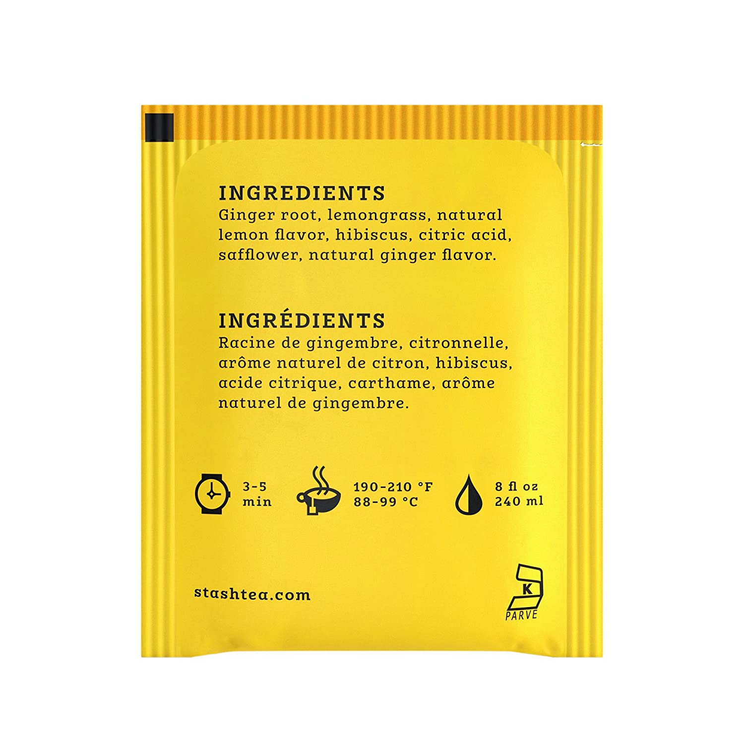 Organic Stash Tea - Caffeine Free Lemon Ginger Herbal Tea for Relaxation & Digestion | Perfect for Evening, Stress Relief & Wellness Routine