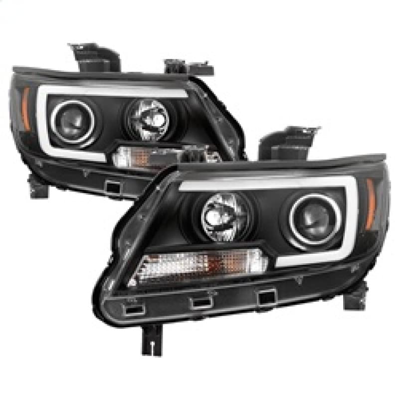 Spyder 5085283 Black LED Dry Bar Projector Headlights for 2015-2019 Chevy Colorado - Upgrade Your Truck Lighting for Off-Road & Night Driving