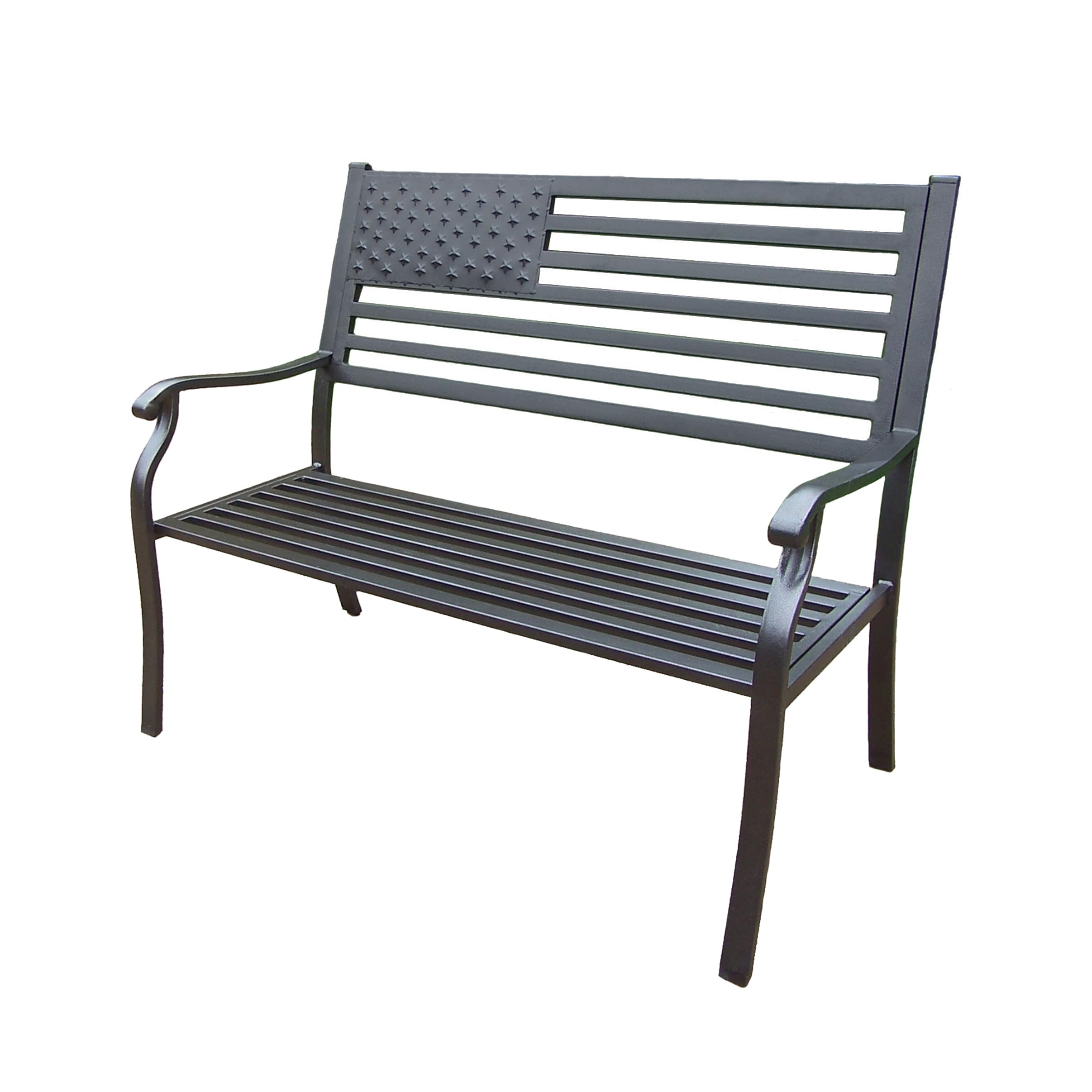 Oakland Living American Pride Bench - Patriotic Outdoor Bench for Porch, Garden & Backyard - Durable Wooden Bench with USA Flag Design