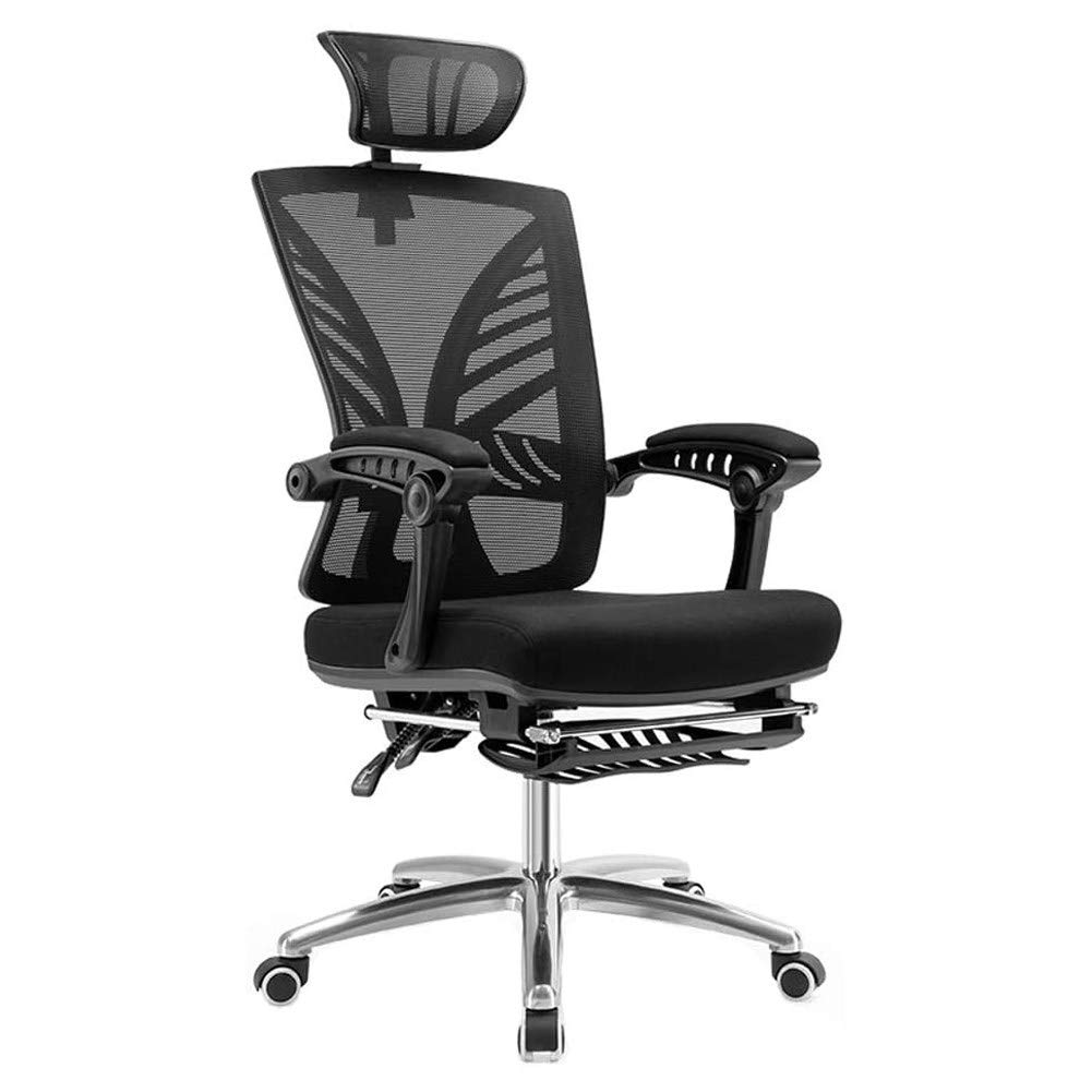 Ergonomic Office Chair with Lumbar Support - Adjustable Headrest, Armrest & Wheels - High Back Mesh Swivel Rolling Gaming Chair (Black) - Perfect for Home Office, Gaming & Workspace Comfort