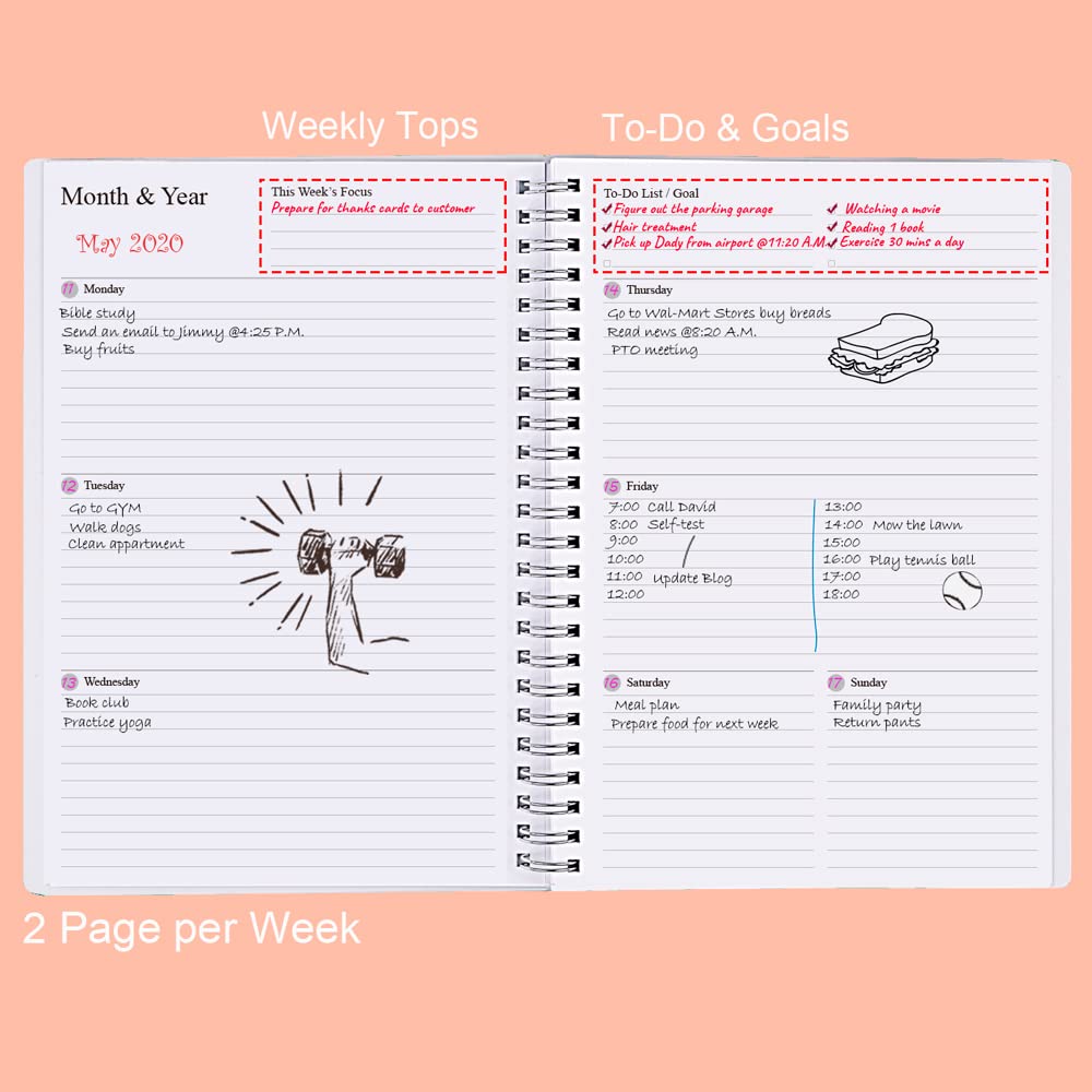 Nokingo Undated Weekly & Monthly Planner for 2025 or Any Year - 5.85