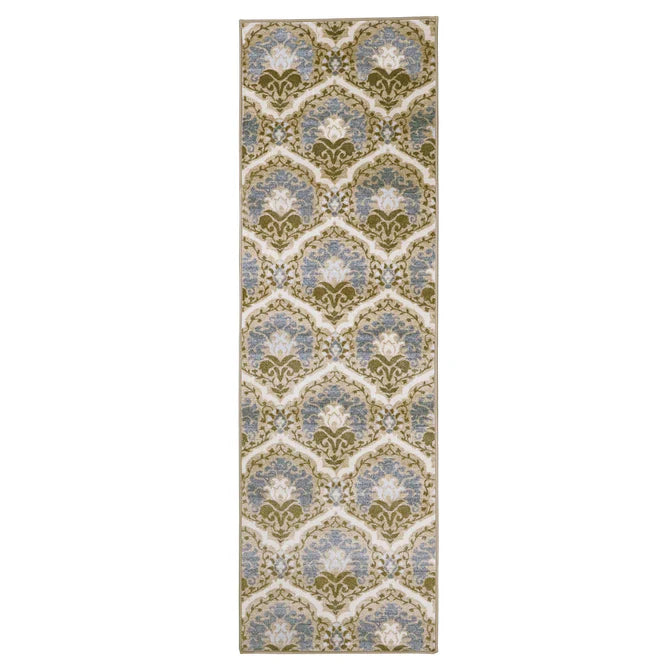 Chloe Floral Damask Non-Slip Washable Indoor Area Rug - Soft Living Room Carpet, Bedroom Runner for Home Decor