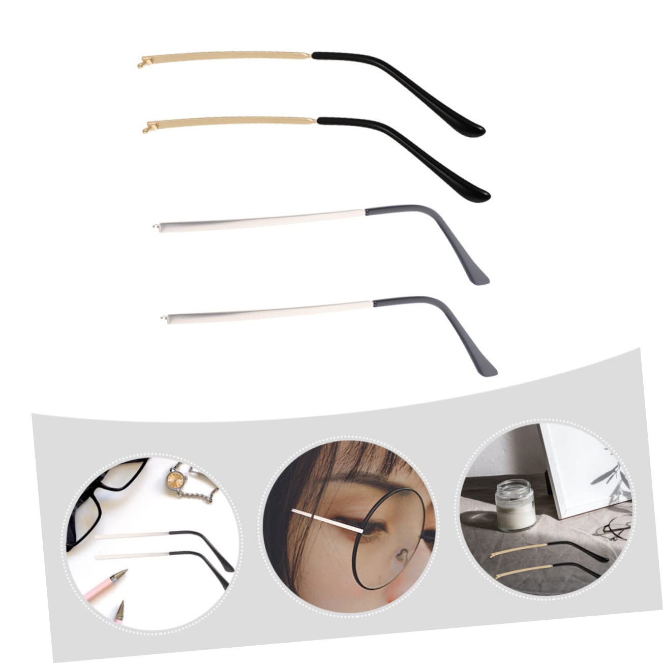 COLLBATH 2 Pairs Glasses Temple Replacement Parts with Screwdriver for Men & Women Sunglasses Repair