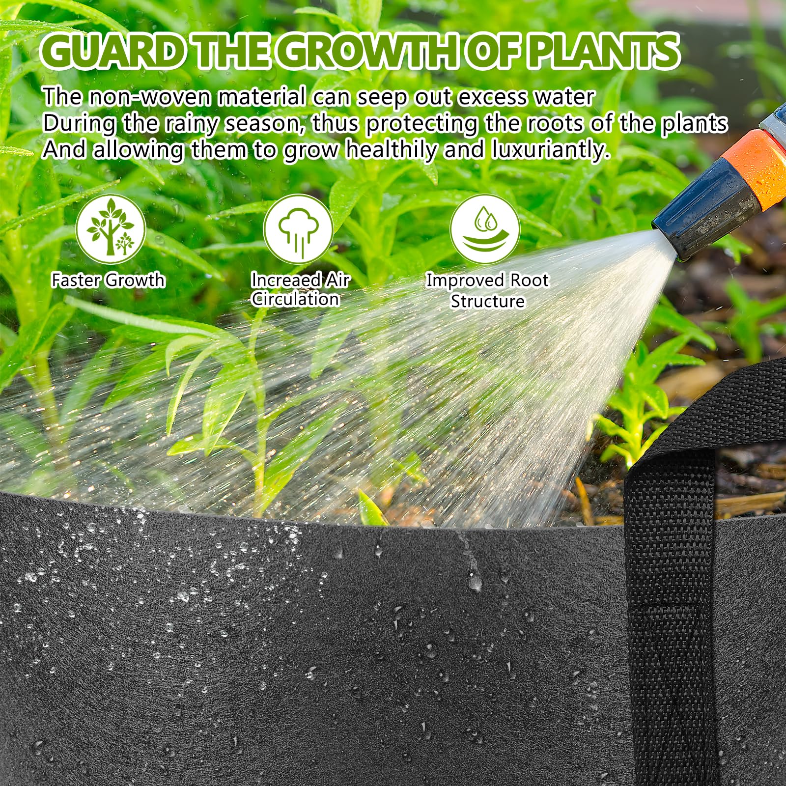 5 Gallon Grow Bags 5-Pack - Heavy Duty Fabric Plant Pots for Vegetables, Fruits, Flowers with Reinforced Handles - Ideal for Outdoor Gardening, Container Planting & Urban Farming - Perfect for Tomatoes, Potatoes, Herbs & More