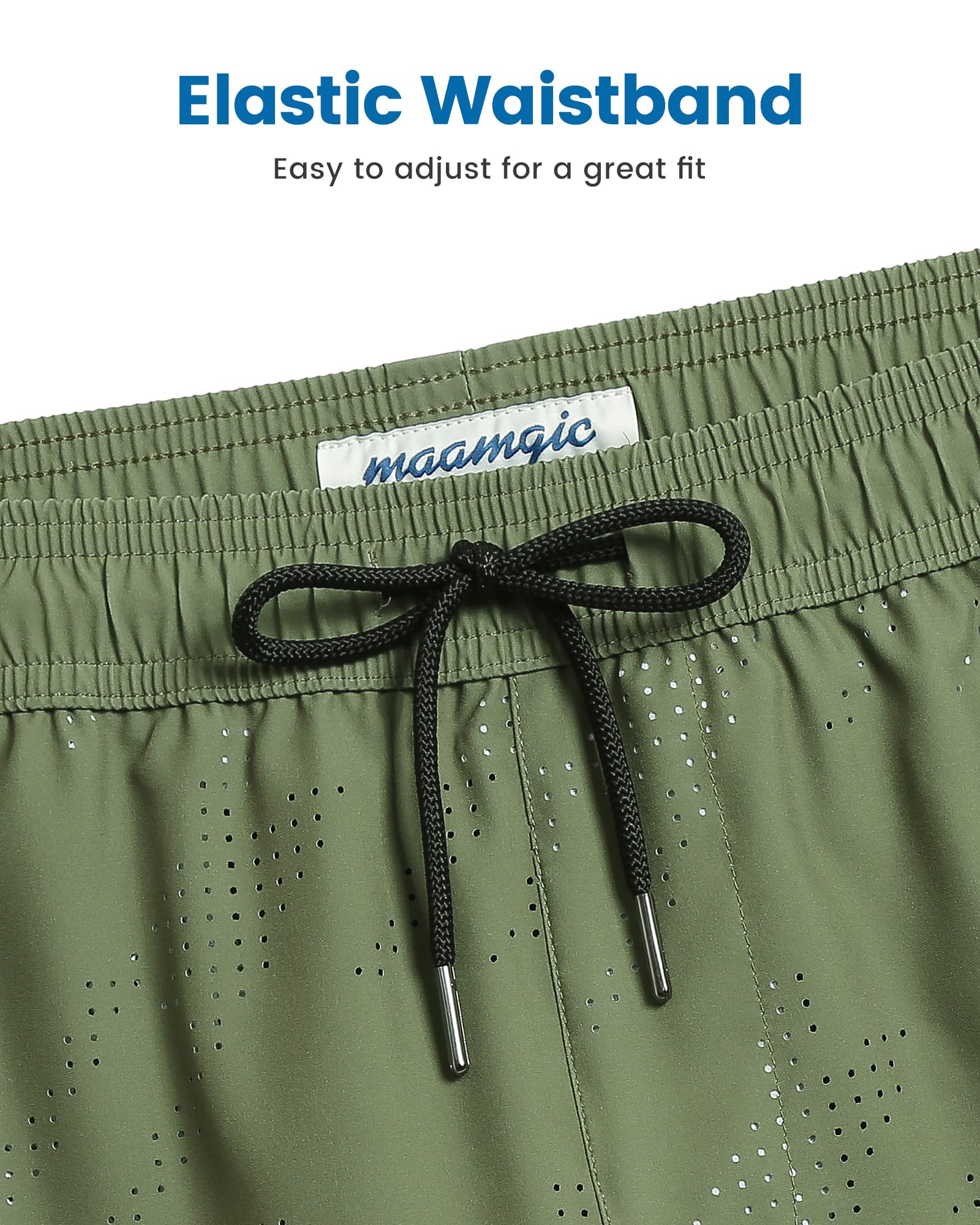 **Maamgic Men's Swim Trunks with Compression Liner - 5 Inch Inseam Quick Dry Board Shorts, Zipper Pockets - Perfect for Swimming, Beach, Surfing & Water Sports**