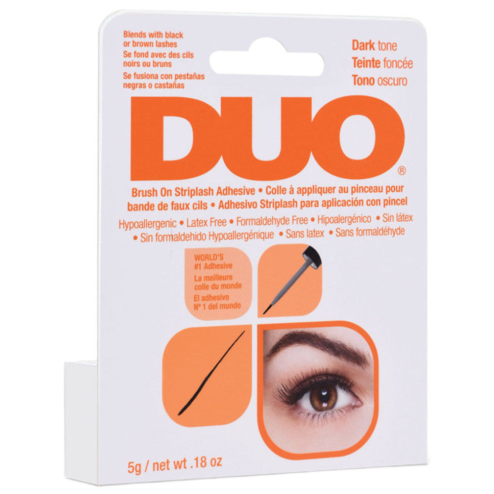Ardell Duo Brush On Strip Adhesive Dark - 0.18 oz False Eyelash Glue for Long-Lasting Hold - Perfect for Daily Wear, Special Occasions & Makeup Artists