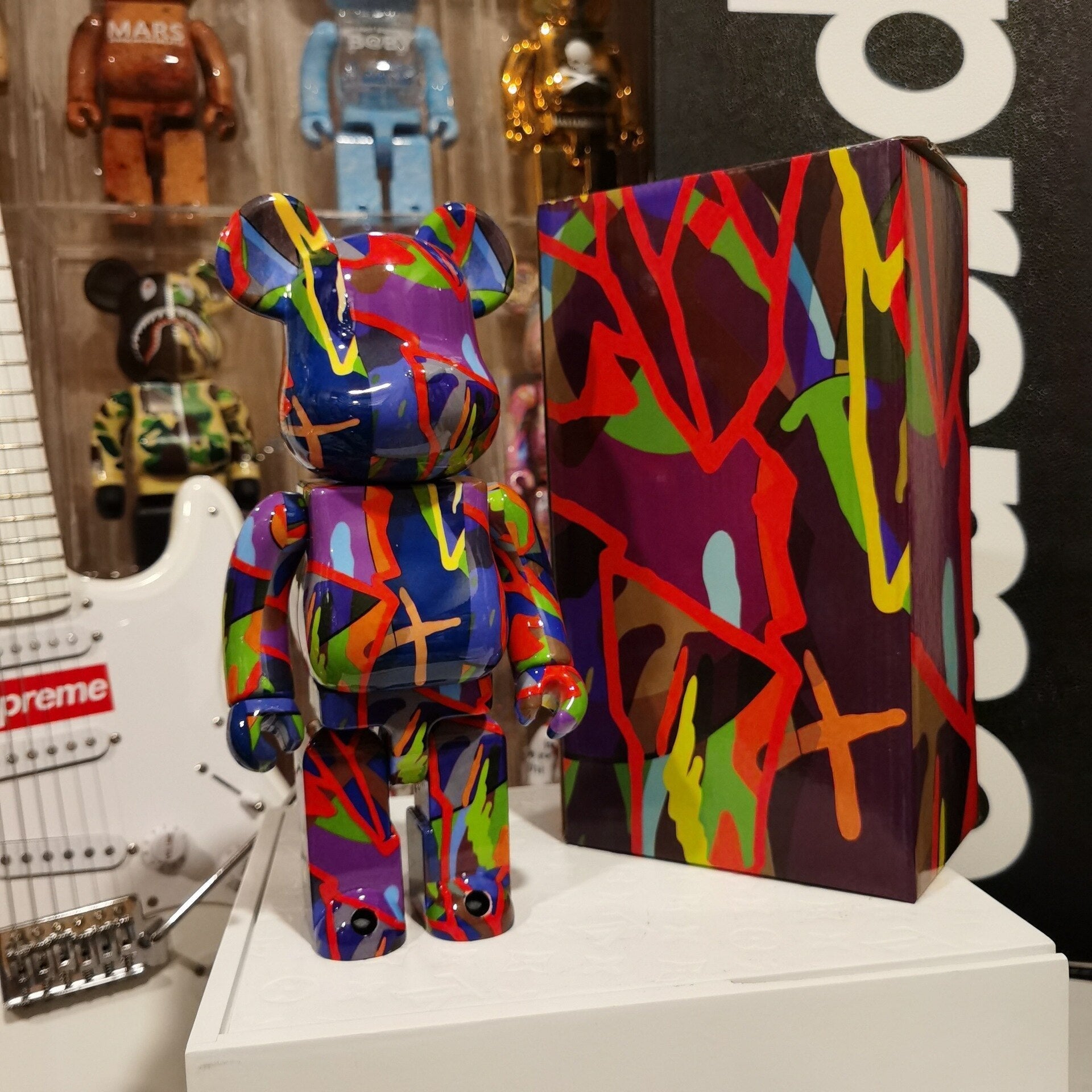 Violent Bear Be@rbrick Collectible Figure - 28cm Vinyl Art Toy for Display & Gifts - Perfect for Anime Fans & Home Decor