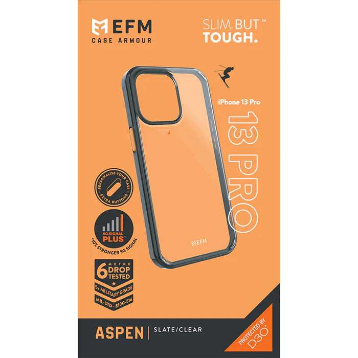 EFM ASPEN Case for iPhone 13 Pro 6.1 Inch (2021) - Slim Protective Phone Cover with Scratch Resistance - Perfect for Work, Travel & Everyday Use