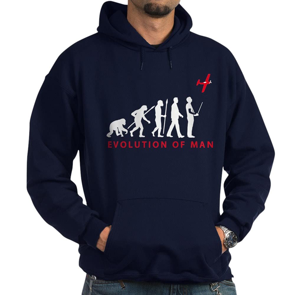 Evolution Of Man With Model Plane Sweatshirt - Funny Aviation & Pilot Gift for Men - Perfect for Pilots, Aviation Enthusiasts & Airplane Lovers