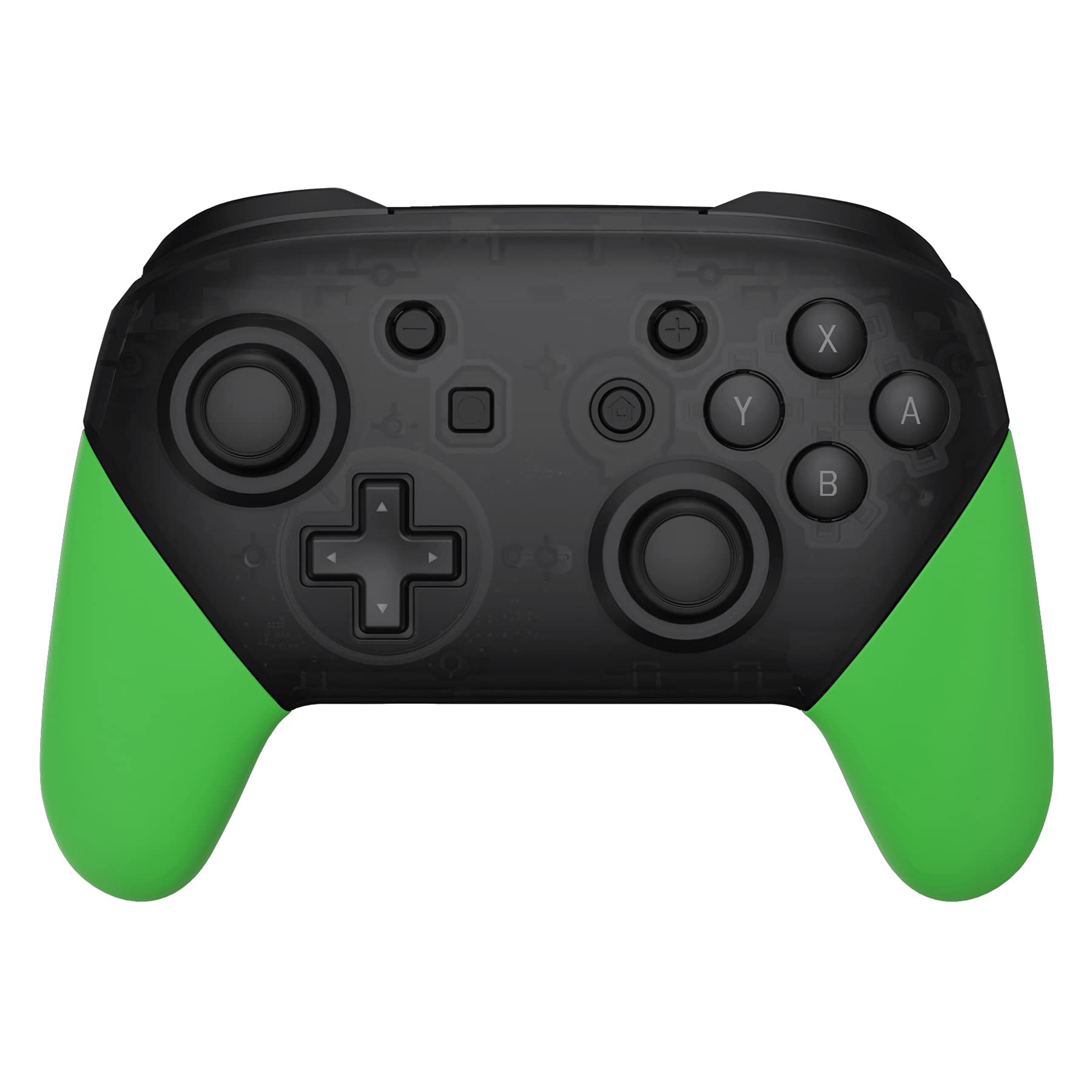 ExtremeRate Soft Touch Green Replacement Handle Grips for Nintendo Switch Pro Controller - DIY Grip Shell (Controller Not Included) - Perfect for Gaming, Comfort & Customization