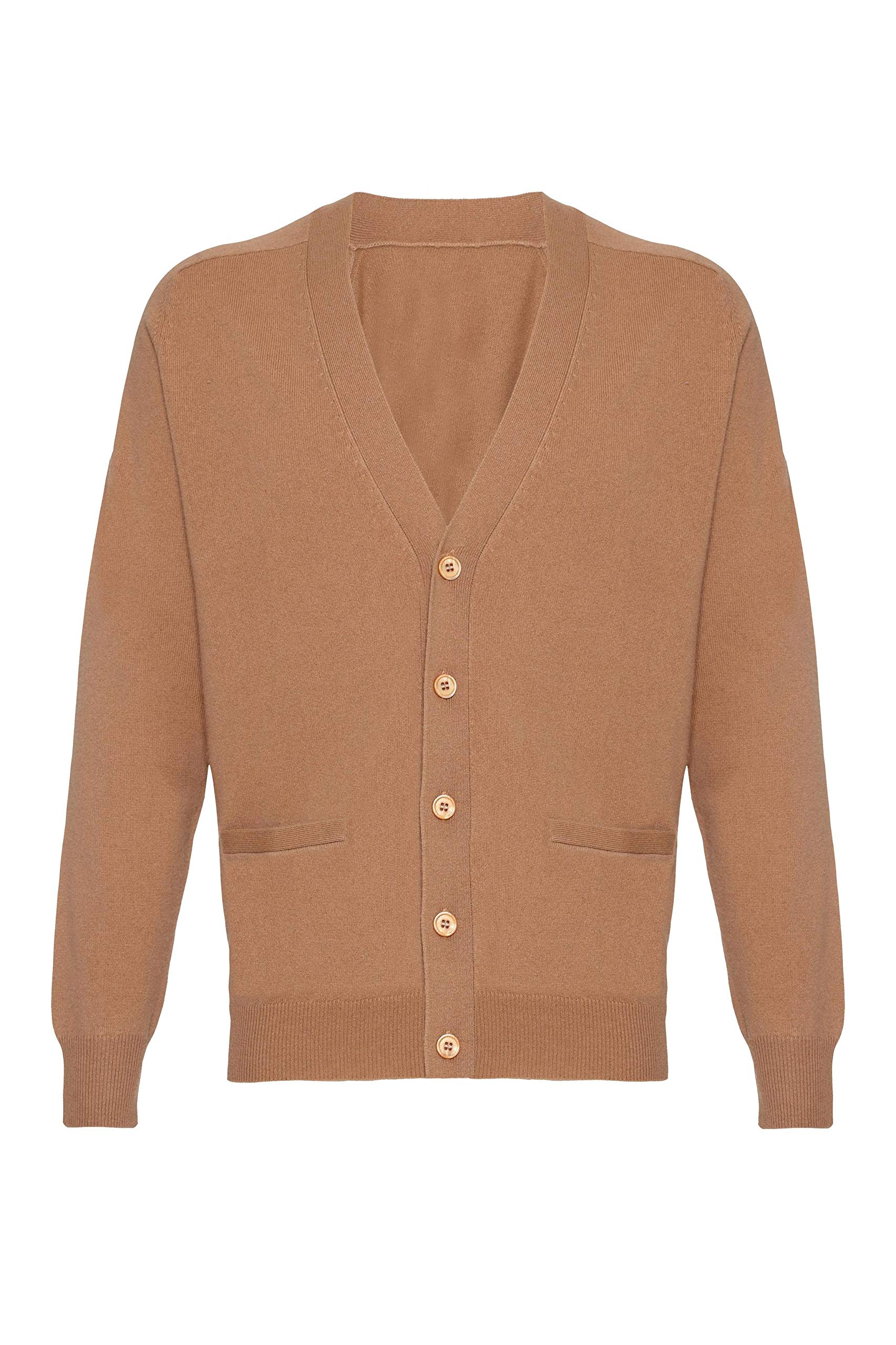 Luxury Men's Pure Cashmere Classic Cardigan Sweater - Soft & Warm Winter Knitwear for Office, Travel & Casual Outfits