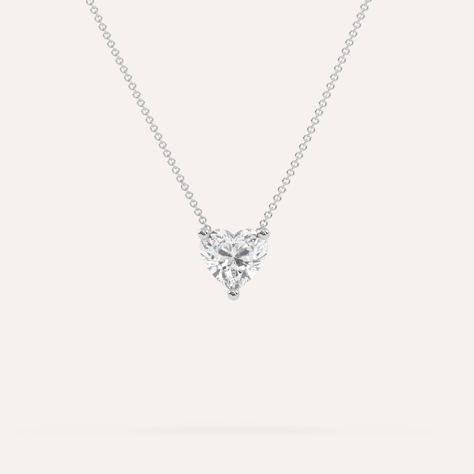 2 Carat Heart-Shaped Floating Diamond Necklace for Women - Elegant 14K Gold Pendant for Valentine's Day, Anniversary & Romantic Gifts