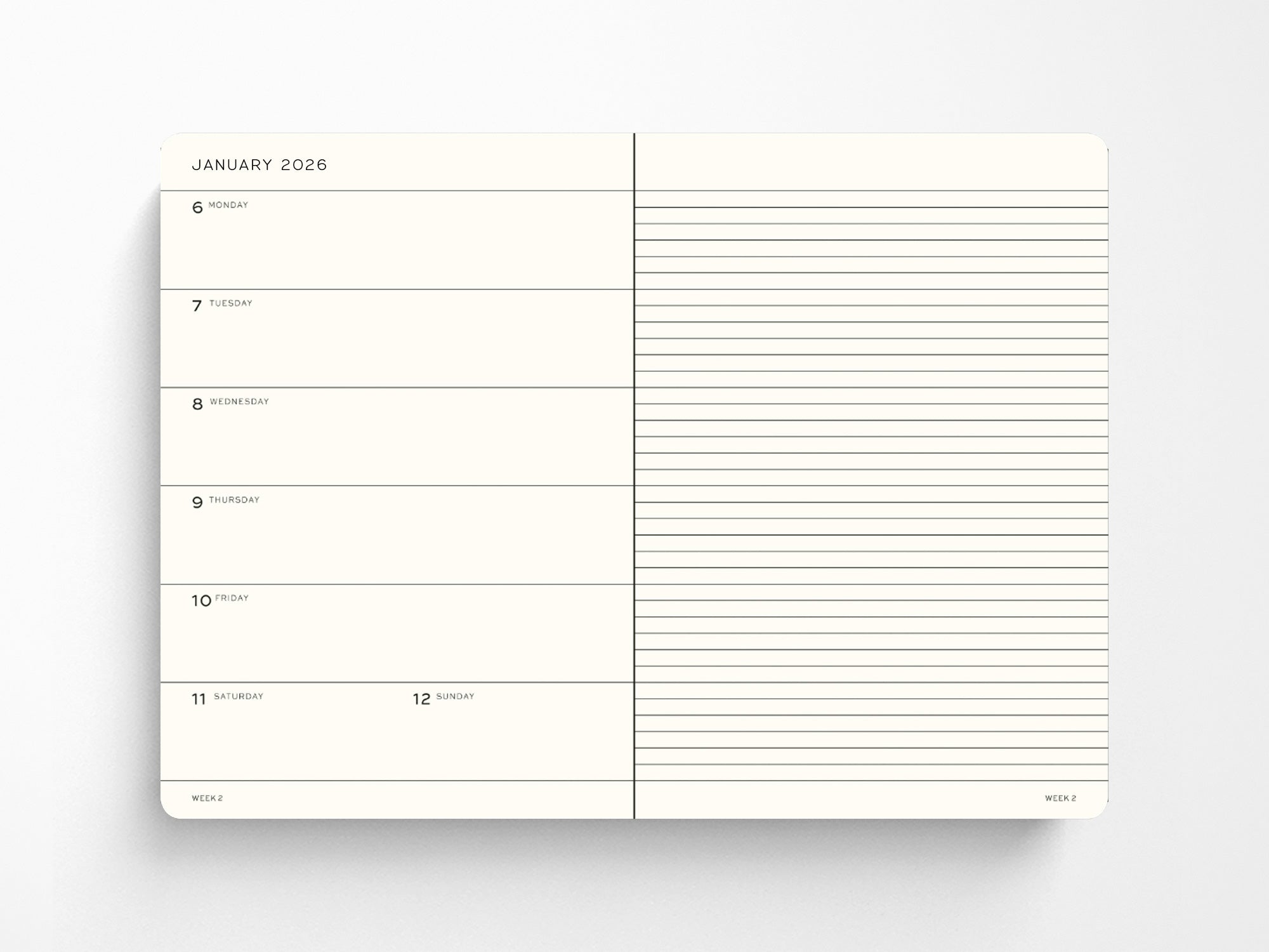 2026 Leuchtturm 1917 Weekly Planner & Notebook - DEEP SEA Softcover, Ruled Pages | Premium Academic & Business Organizer for Productivity & Time Management