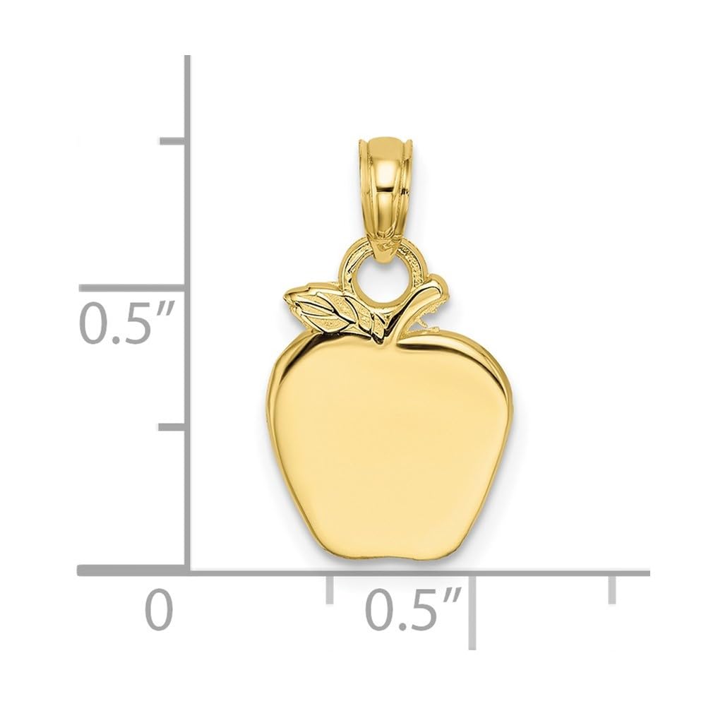 10K Yellow Gold Apple Charm Pendant - Elegant Jewelry Gift for Women, Perfect for Necklaces, Bracelets & DIY Crafting