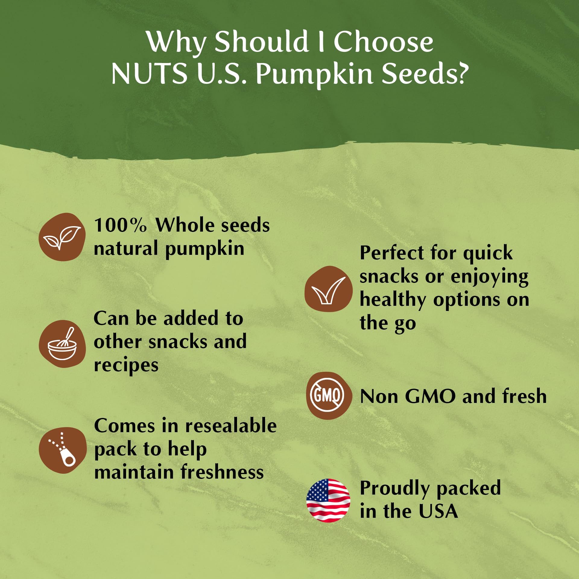 Organic Raw Unsalted Pumpkin Seeds - 1 LB Resealable Bag | Keto, Paleo & Vegan Friendly Healthy Snacks | Perfect for Salads, Baking & On-the-Go Snacking
