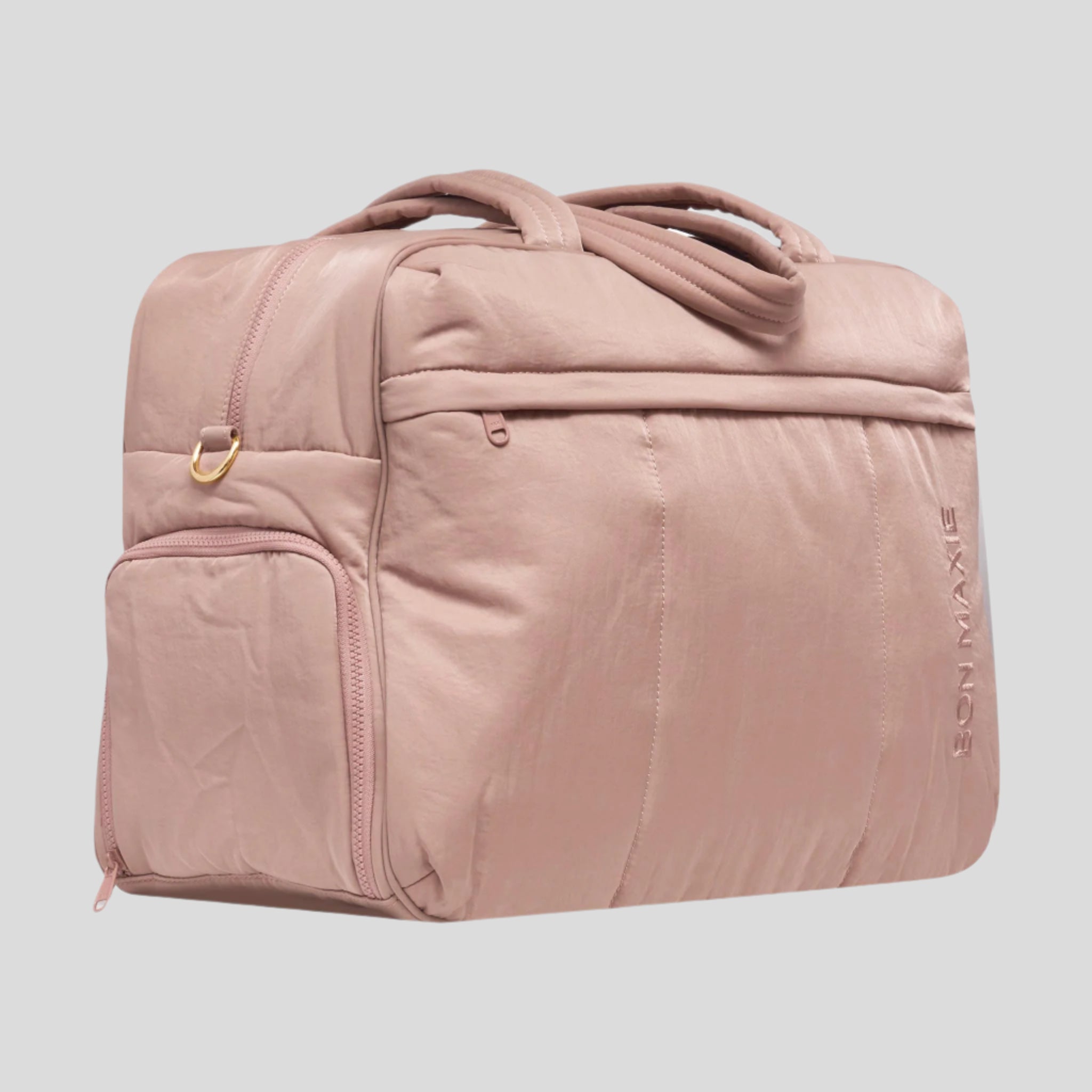 Large Weekender Nylon Duffel Bag for Travel & Gym - Lightweight Carry-On Luggage with Spacious Compartments | Perfect for Weekend Getaways, Business Trips & Sports Gear (Milk Tea Color)