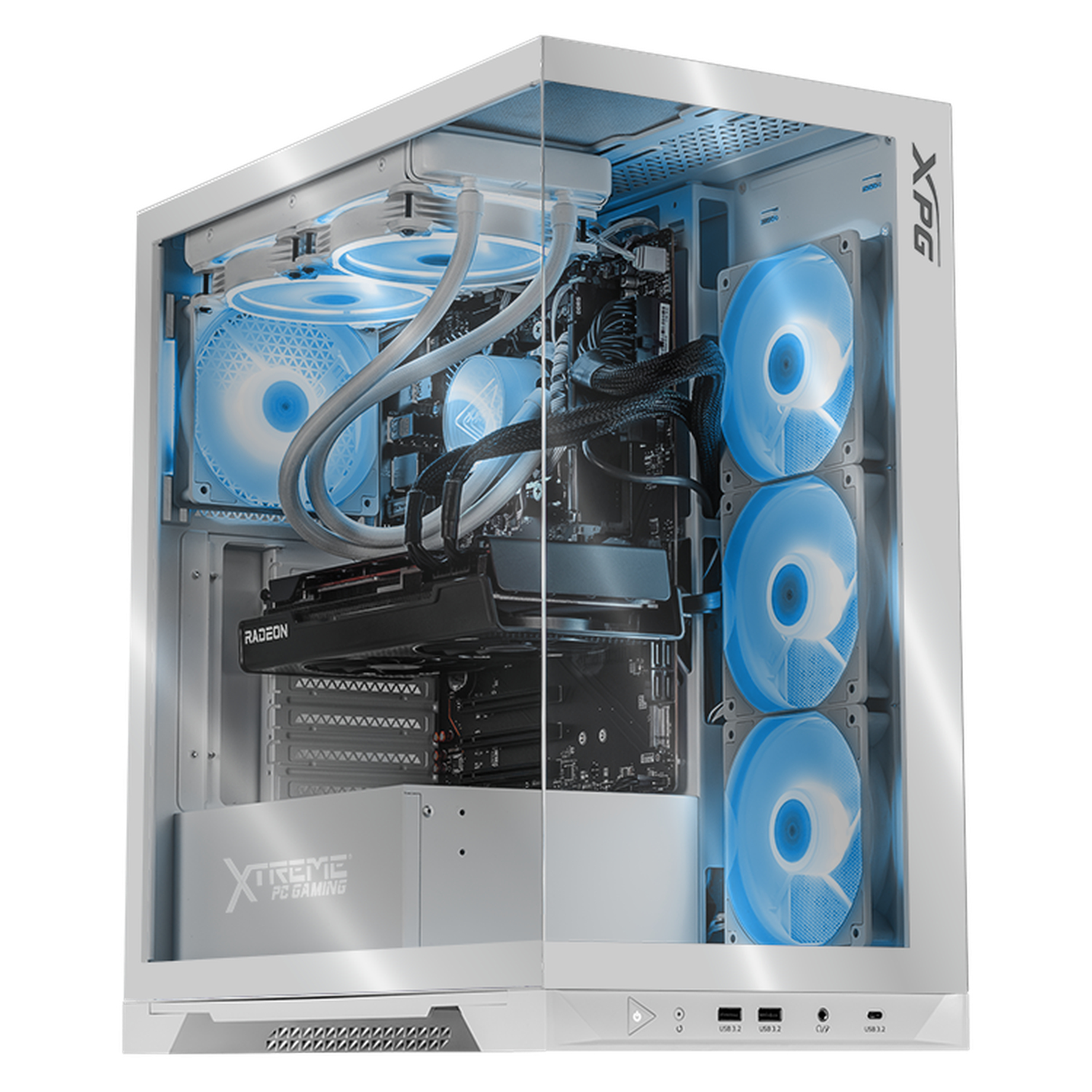 Xtreme PC Gaming XPG AMD Radeon RX 7700 XT Ryzen 9 7900X 32GB DDR5 1TB SSD Liquid Cooled WiFi White Gaming Desktop - Ultimate 4K Gaming & Streaming Performance for Esports & VR Enthusiasts
