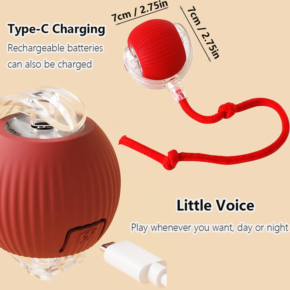 2025 Interactive Cat Toy - 360° Automatic Rolling Pet Ball for Indoor Cats | Fun & Engaging Play for Bored Cats | Perfect for Exercise & Mental Stimulation
