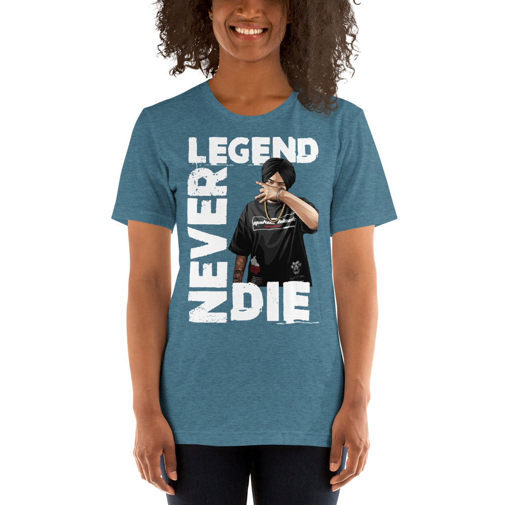 Sidhu Moosewala Legends Never Die Unisex T-Shirt - Comfortable Cotton Tee for Men & Women - Perfect for Concerts, Casual Wear & Fan Merchandise