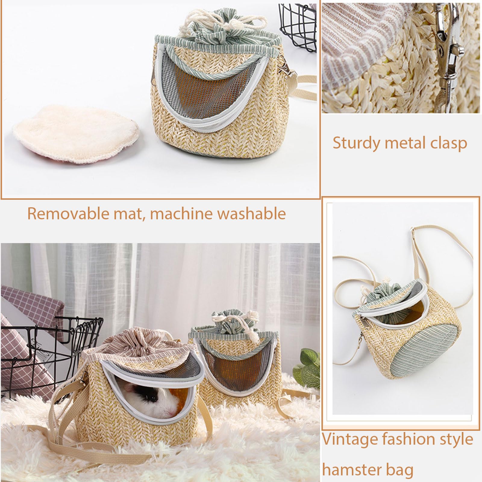 Small Animal Carrier Bag for Guinea Pigs, Hamsters & Mice - Portable Sugar Glider Sling Handbag & Tote Pouch - Perfect for Vet Visits, Travel & Outdoor Adventures