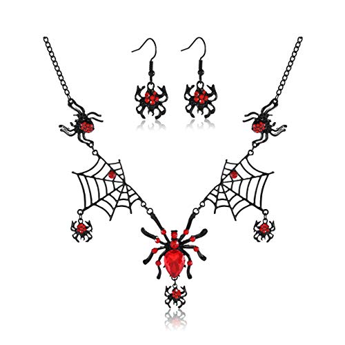 red spider earrings necklace