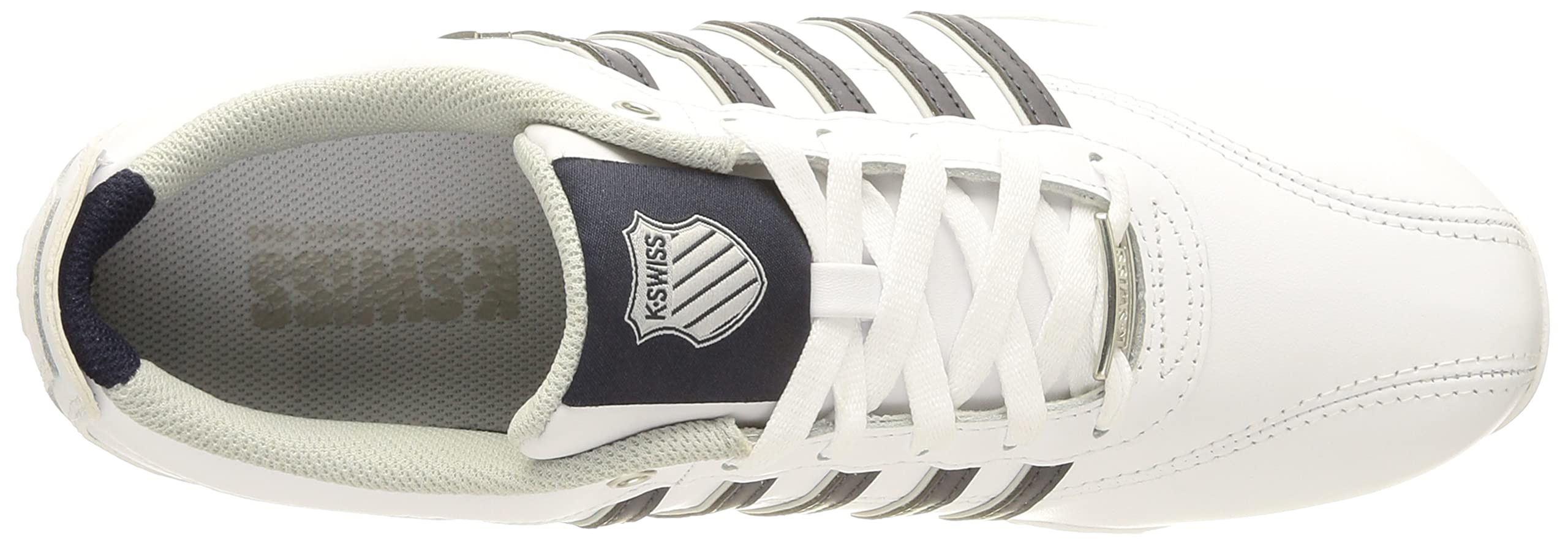 K-Swiss Men's Classic White Low-Top Sneakers Size 14 - Comfortable Casual Shoes for Walking, Gym & Everyday Wear