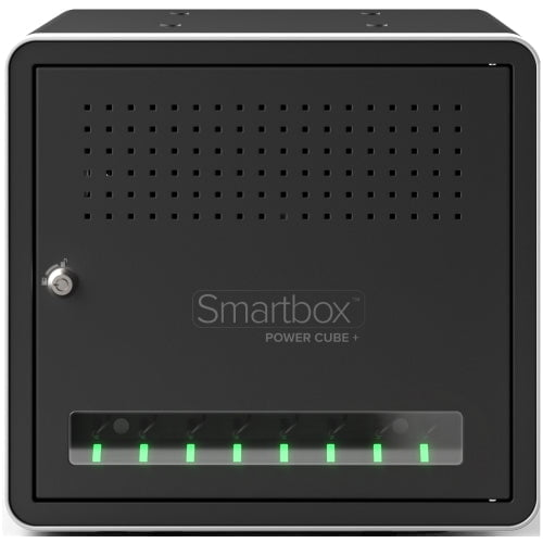 Alogic SmartBox Power Cube Plus 8-Port USB C Charging Station with Sync Cabinet - Supports Up to 14 Inch Tablets (35.6cm) - Wall Mountable Organizer (37.3x39.6x39.5cm) - Perfect for Office, Classroom & Retail Display - Black