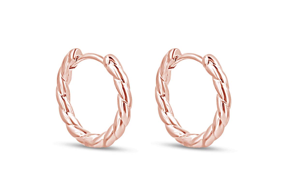 14k Gold Over Sterling Silver & 10k Gold Twisted Circle Hoop Earrings for Women - Elegant Jewelry Gift for Birthday, Anniversary & Special Occasions
