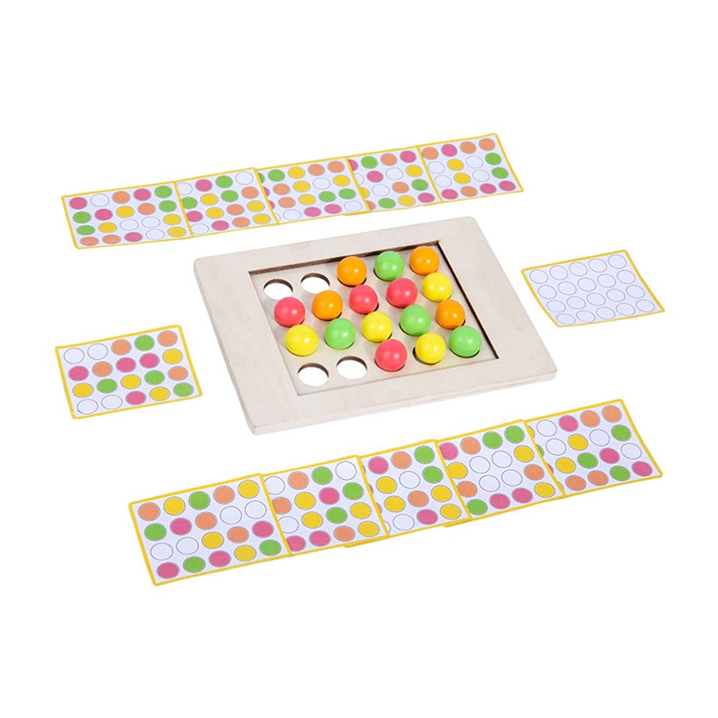 Toyvian Rainbow Beads Matching Game - Interactive Puzzle Board Game for Kids & Adults - Family Fun Strategy Toy with Colorful Balls - Perfect for Birthday Gifts, Classroom Activities & Family Game Nights (1 Set)