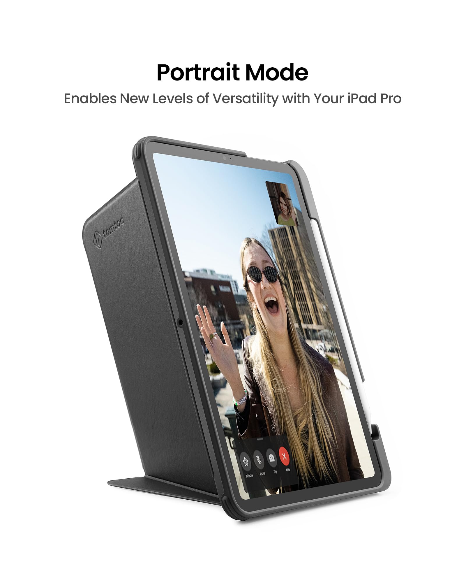 tomtoc Vertical Protective Case for iPad Pro 11-inch (4th/3rd Gen 2021-2022) - Slim Anti-Bend Cover with Magnetic Stand (3 Viewing Modes) & Wireless Apple Pencil Charging - Perfect for Work, Travel & Home Use - Black