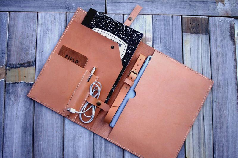 Premium 14 Inch Laptop Case - Genuine Leather Protective Sleeve for MacBook Air/Pro - Perfect for Work, Travel & School