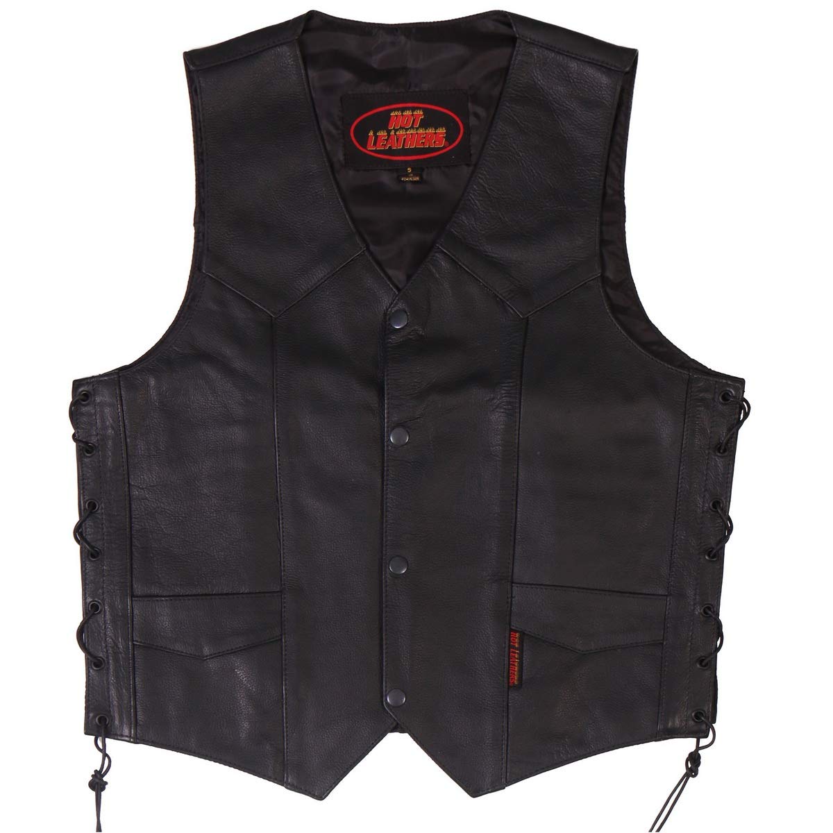 Men's Heavy Leather Vest with Side Lace - Premium Biker Jacket for Motorcycle Riding & Outdoor Adventures | Durable Genuine Leather Fashion for Men