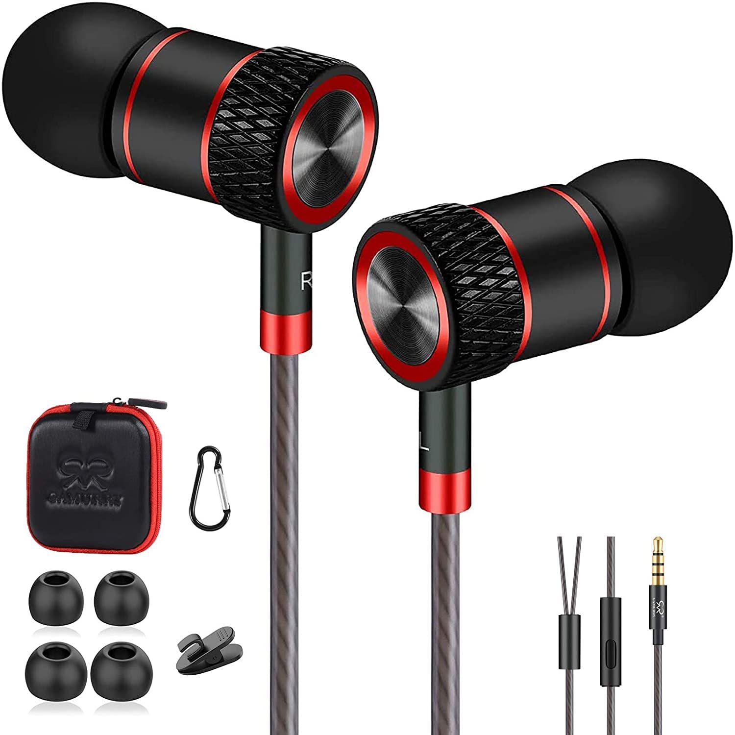 Noise Cancelling In-Ear Wired Stereo Headphones with Microphone - Compatible with Huawei, Android Smartphones & MP3 Players - Perfect for Gaming, Calls & Music Listening